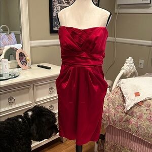 Elegant Red Strapless Dress